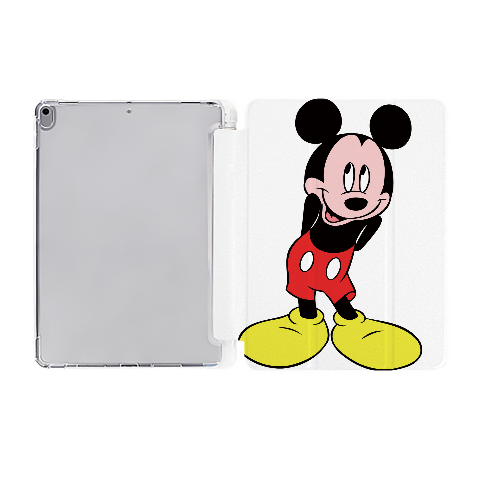 ミッキーマウス Mickey Mouse IPad ケース ペン収納付き 三つ折りスタンド PUレザー×シリコン 対応機種9.5/10.5/10.9インチ